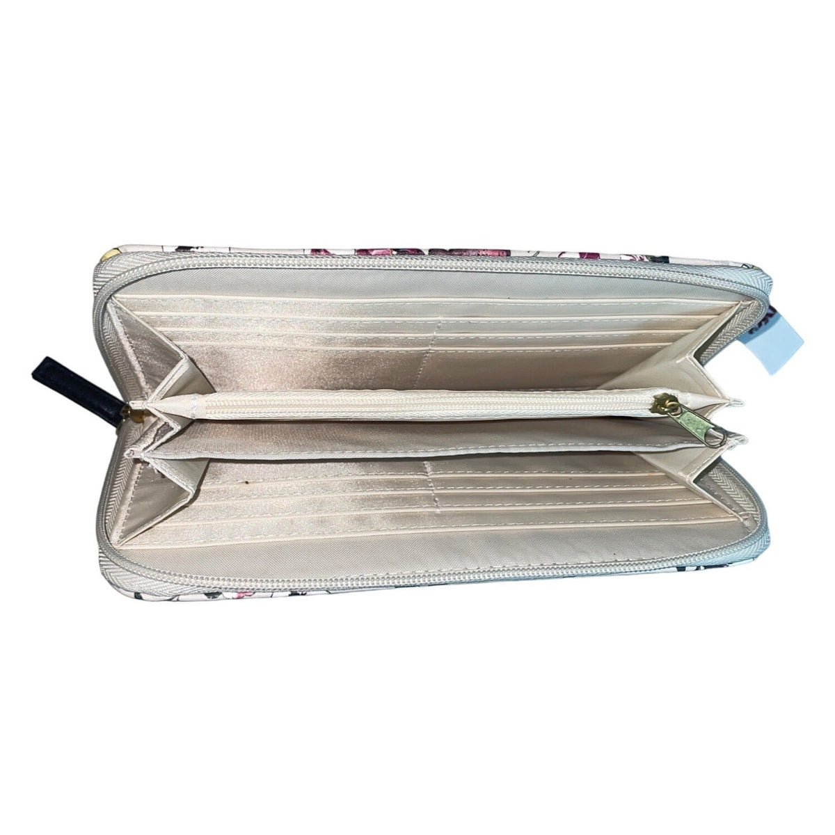 Nicole Miller Women's Gray Flowered Canvas Hand Clutch