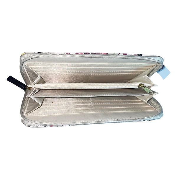 Nicole Miller Women's Gray Flowered Canvas Hand Clutch