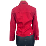 Vintage Guess Jeans Women's Button Down Red Denim Jean Jacket Sz M