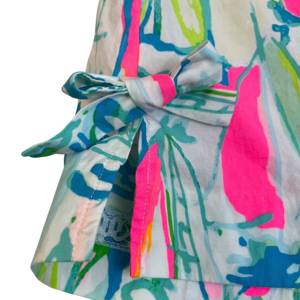 Lilly Pulitzer Girls Multi-Color Nautical Dress With Embellished Neck Sz 8