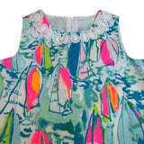 Lilly Pulitzer Girls Multi-Color Nautical Dress With Embellished Neck Sz 8