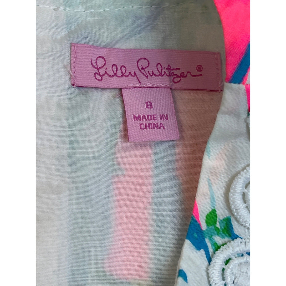 Lilly Pulitzer Girls Multi-Color Nautical Dress With Embellished Neck Sz 8