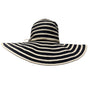 Women's Panama Jack Black & Beige Striped Wide Brim Sun Hat Coconut Shell