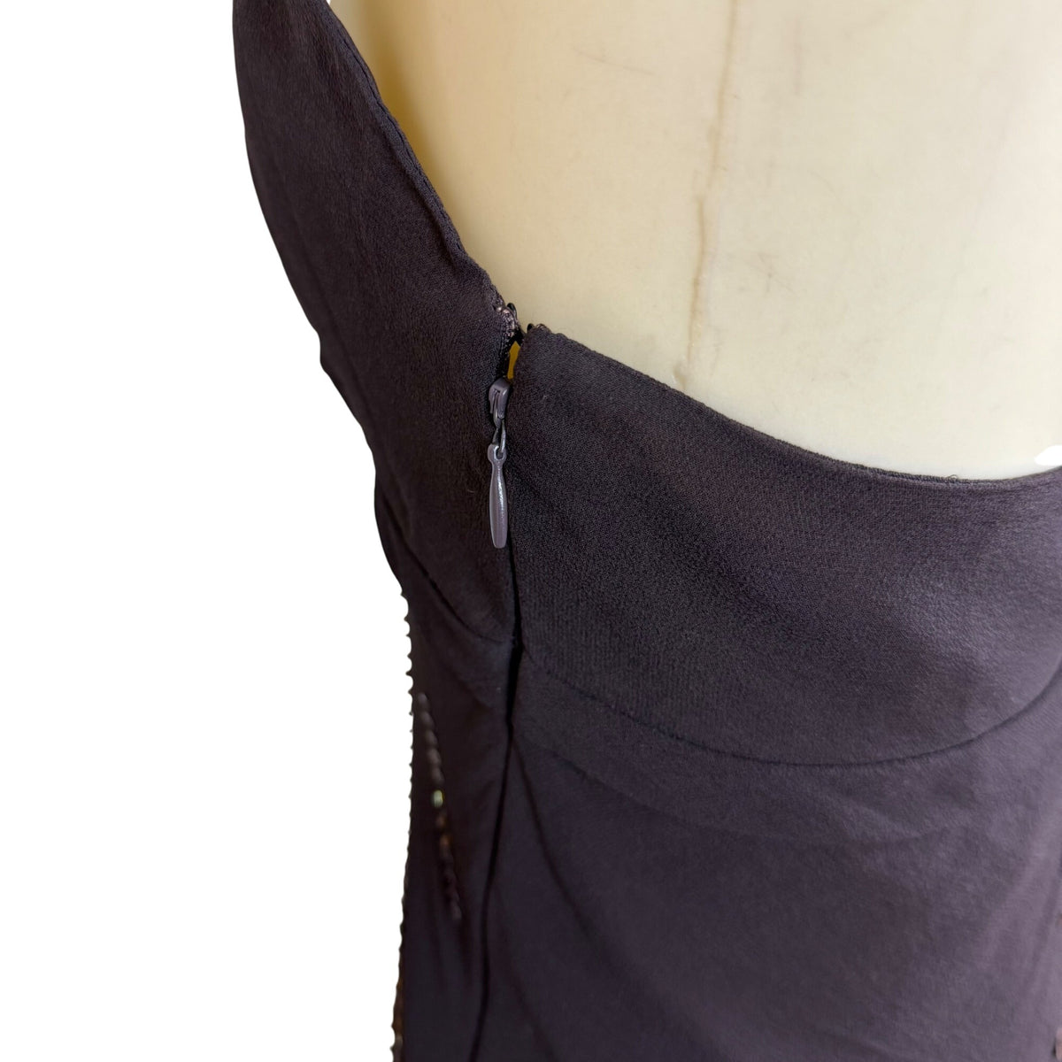 BCBGMAXAZRIA Brown Mahogany Halter Embellished Cocktail Dress Evening Wear Sz 4