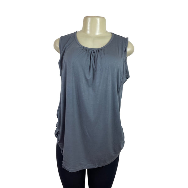 Smallshow Maternity Sleeveless Side Ruched Tank Top Gray Sz L - New