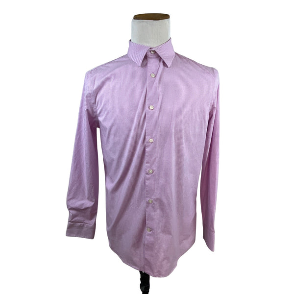 Banana Republic Mens Wrinkle-Resistant Slim Fit Pink Button-Down Shirt Size M
