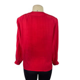 Vintage Micheal’s Women’s Red Striped Long Sleeve Button Blouse