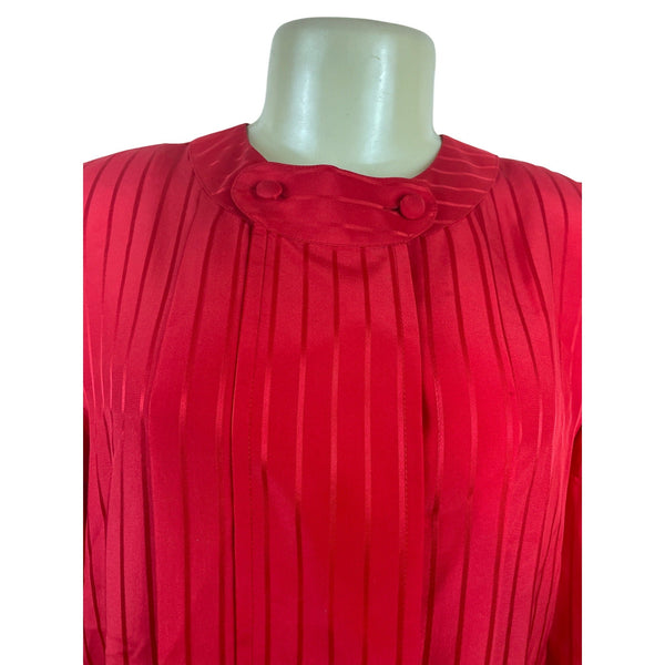 Vintage Micheal’s Women’s Red Striped Long Sleeve Button Blouse