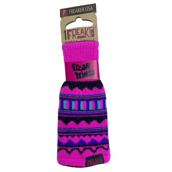 Freaker USA Unisex Pink/Black Knit Bottle Insulator Fresh Prints Stretchable One Size