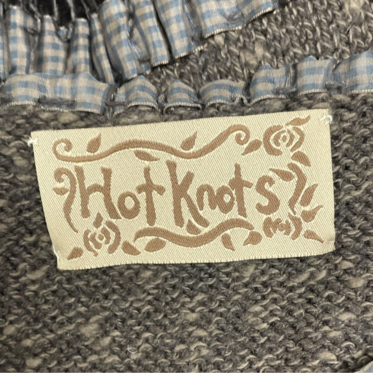 Vintage Hot Knots Button-Up Sweater Jacket With Velvet Trim & Peplum Hem