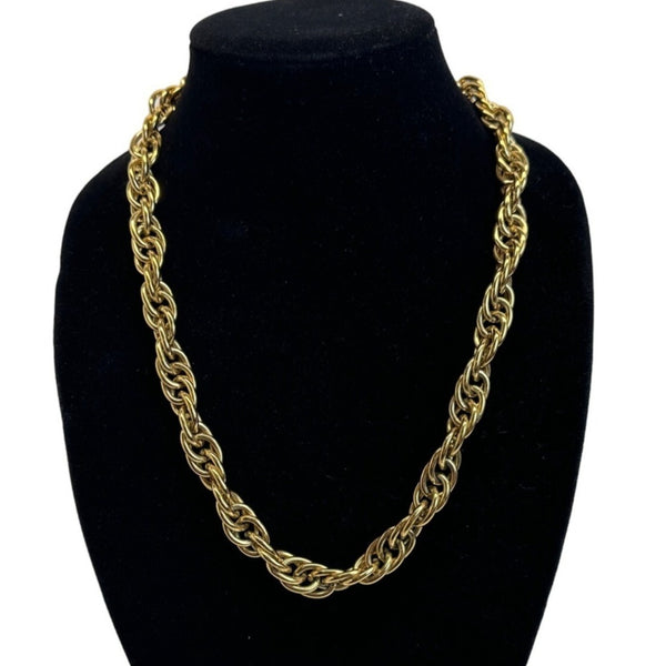 German Twisted Women's Gold Tone Rope Chain Necklace - 23in