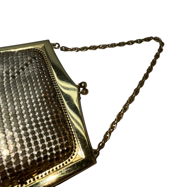 Vintage Whiting & Davis Co Women’s Gold Mesh Chain Handle Clutch Bag Size S