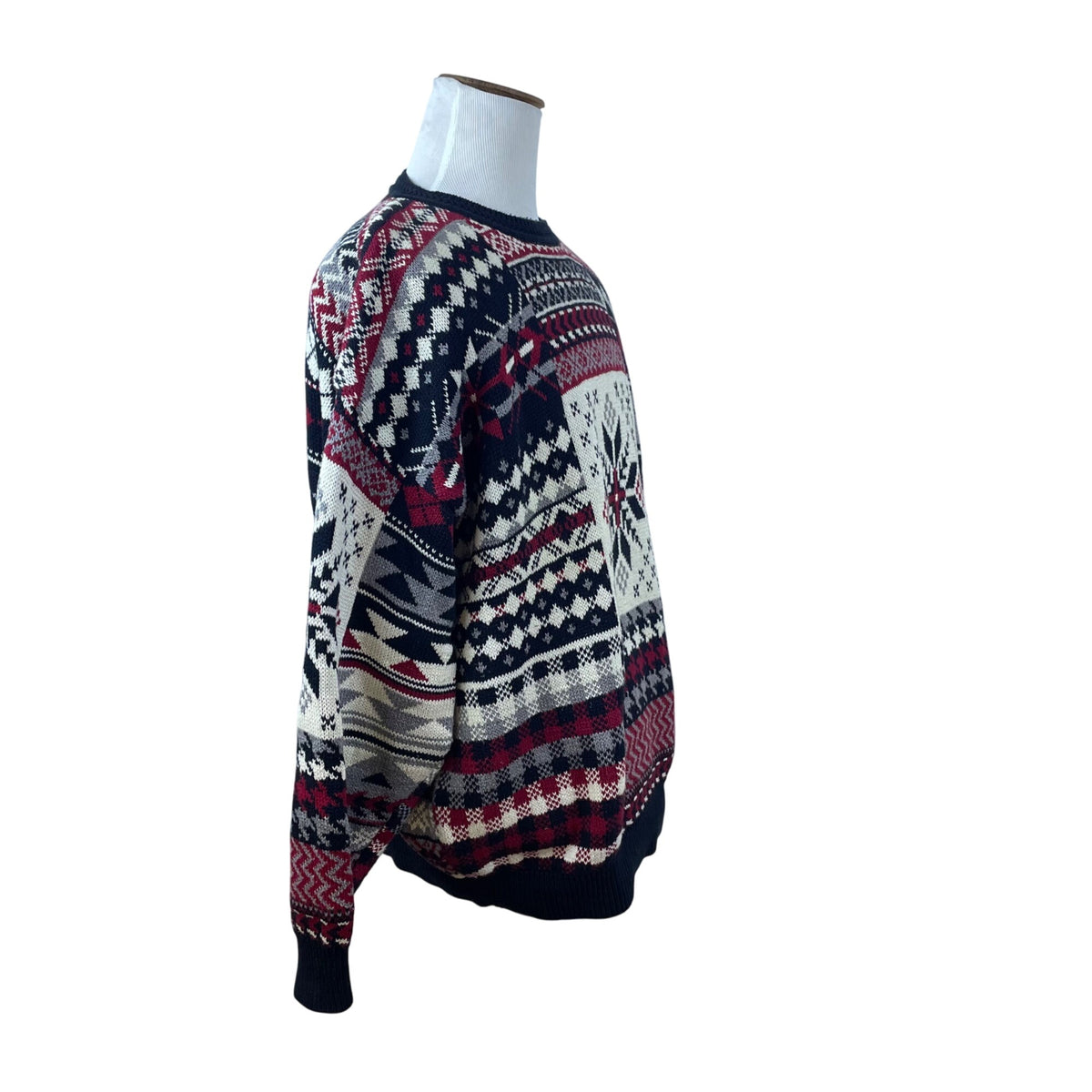 Vintage Woods & Gray Men’s Red/Black Snowflake Knit Sweater Coziest Fit Size 2X