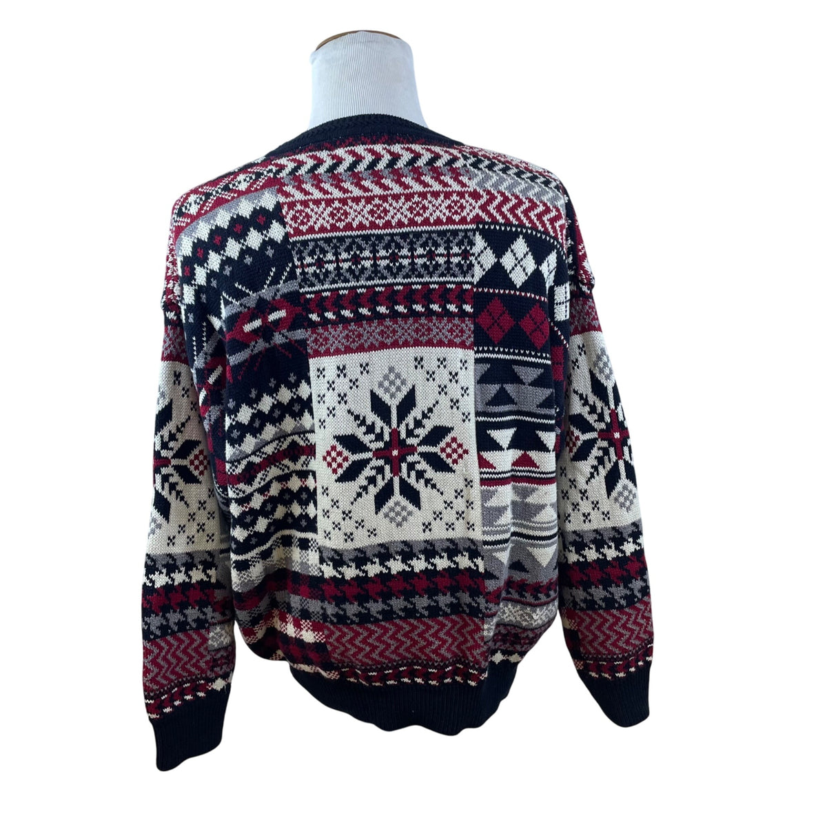 Vintage Woods & Gray Men’s Red/Black Snowflake Knit Sweater Coziest Fit Size 2X