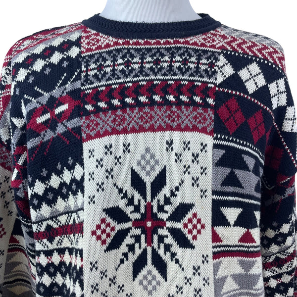 Vintage Woods & Gray Men’s Red/Black Snowflake Knit Sweater Coziest Fit Size 2X