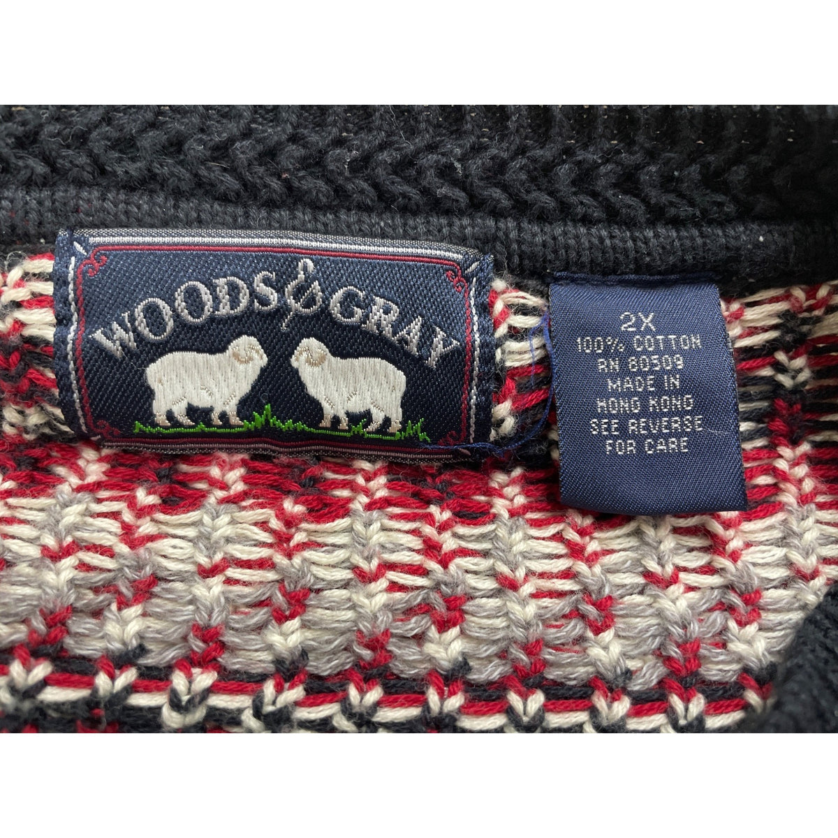 Vintage Woods & Gray Men’s Red/Black Snowflake Knit Sweater Coziest Fit Size 2X