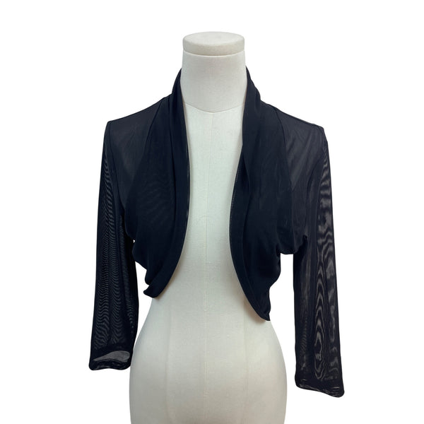 Allegra K Women’s Black 3/4 Sleeve Shrug Bolero Cardigan Stretchy Sz M - New