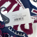 Knit London Beanie Hat With Pom & Braided Ties