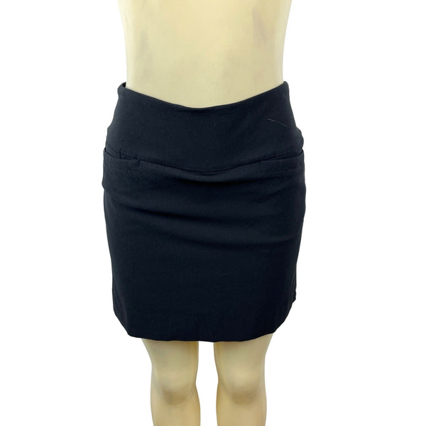 S.C & CO Women's Black High Rise With Girdle and Pocket Short Skirt Sz S