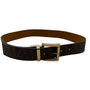Michael Kors Women's Reversible Tan/Brown Synthetic Leather Logo Belt Small Gold Buckle
