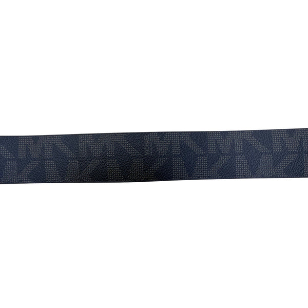 Michael Kors Women's Reversible Tan/Brown Synthetic Leather Logo Belt Small Gold Buckle