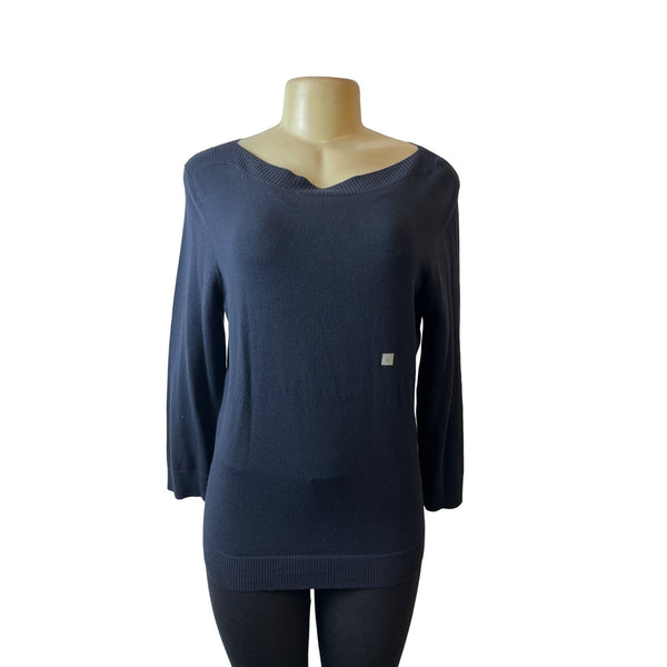 Ann Taylor Women's Navy Blue Cotton Boxy Sweatshirt Sz L - NWT