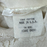 Vtg Jessica Layne Baby Dress 24 Mos Cream Lace Long Sleeves Floral Accents- NEW