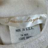 Vtg Jessica Layne Baby Dress 24 Mos Cream Lace Long Sleeves Floral Accents- NEW