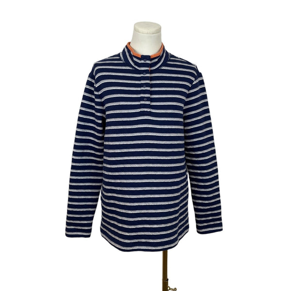 Lands’ End Women's Stripes & Blue Pullover Sweatshirt Sz XS (2-4) - NWT