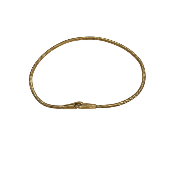 Gold Tone Flexible Belt With Hook Clasp