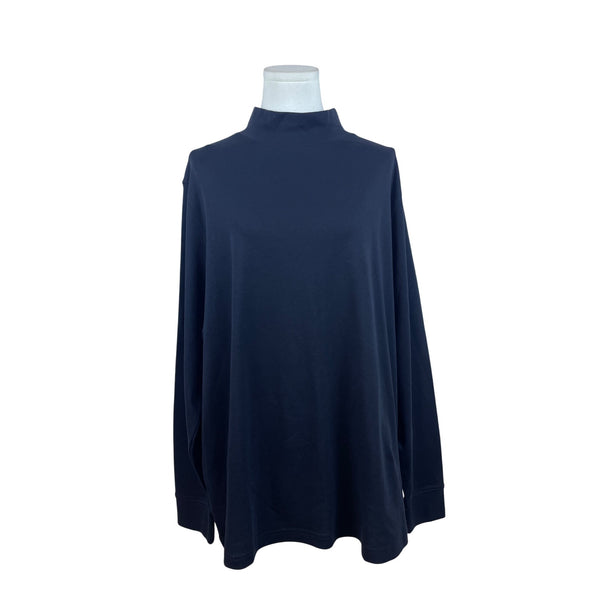Lands End Womens Black Mock Neck Long Sleeve Top Relaxed Fit 2X Size - New