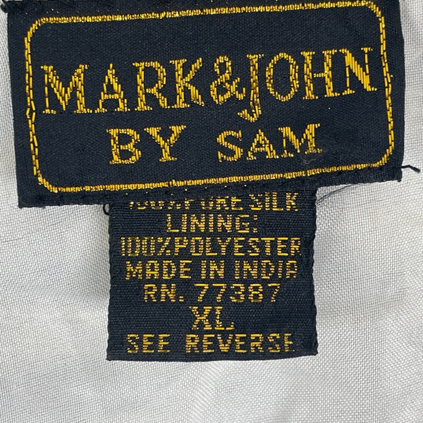 Mark & John Vintage White & Gold Sequined Beaded Jacket With Floral Design Sz XL