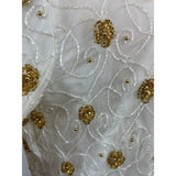 Mark & John Vintage White & Gold Sequined Beaded Jacket With Floral Design Sz XL
