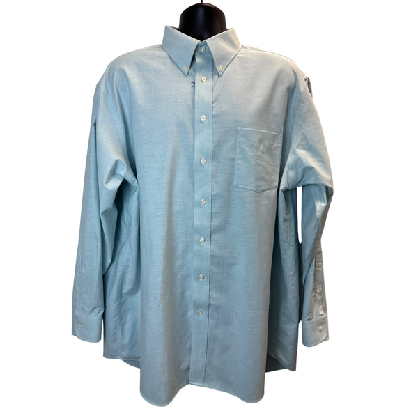 Stafford Essentials Light Blue Button-Down Shirt Mens XL Long Sleeve - New