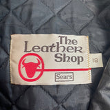 Vintage 80s The Leather Shop Women’s Black Leather Zip Up Fringe Jacket Sz 18