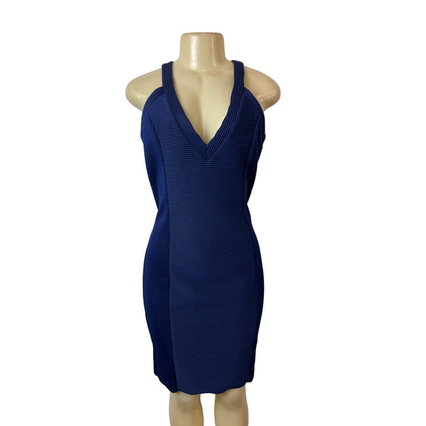 Guess Women's BlueSleeveless Agna Ottoman Bonded Dress Sz 10