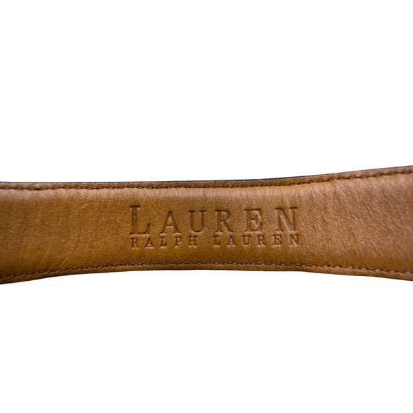 Lauren Ralph Lauren Women's Brown Italian Leather Belt Gold Buckle Small Size