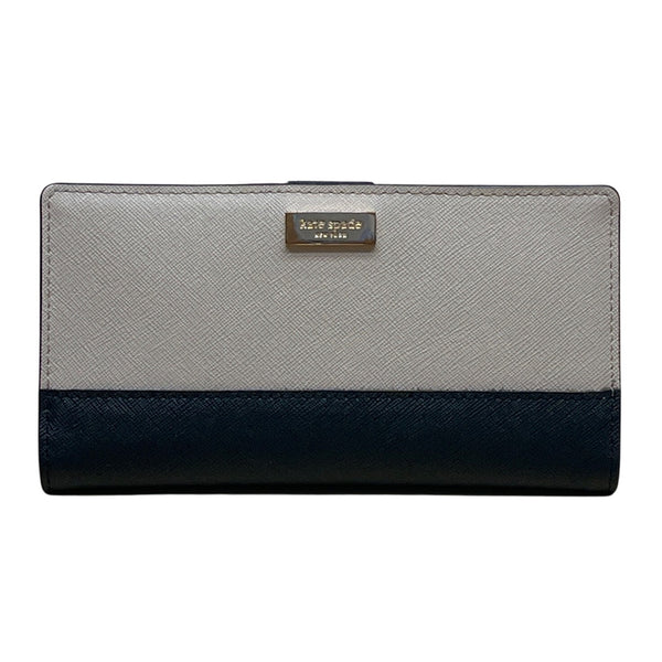 Kate Spade New York Leather Snap Closure ID Window & Zipper Pocket Wallet Sz M