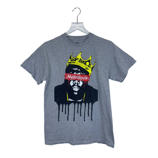 Horizon Mens Gray Cotton Graphic Notorious Print Short Sleeve T-Shirt Size L
