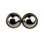 Ralph Lauren Gold Tone Clip-On Earrings Vintage Monogrammed Dome Design 1 Inch