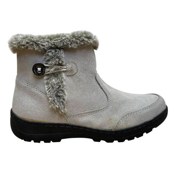 Khombu Women’s Gray Faux Fur-Lined Winter Iris Ankle Boots Size 9M