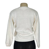 Vintage Emmas Garden Cream Button-Front Cardigan Sweater Size M