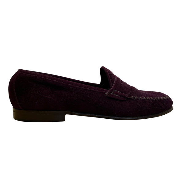Vintage Cole Haan Women’s Burgundy Suede Classic Flat Moccasin Loafers Size 6B