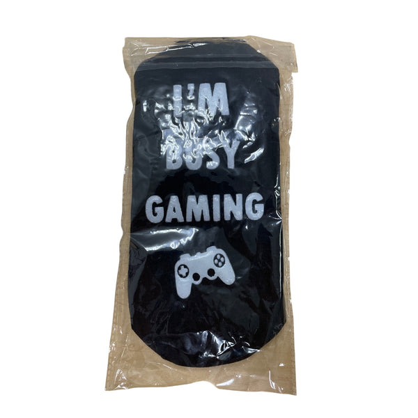 Im Busy Gaming Black Cotton Socks Fun Gamer Gift Unisex One Size Comfortable