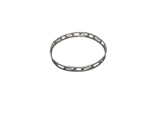 Vintage Silver-Plated Openwork Swirl Design Bangle Bracelet Womens Jewelry