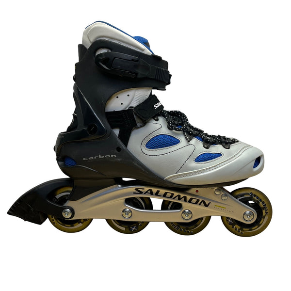 Salomon Mens Grey/Blue Lightweight Performance Carbon Inline Skates Sz US10.5
