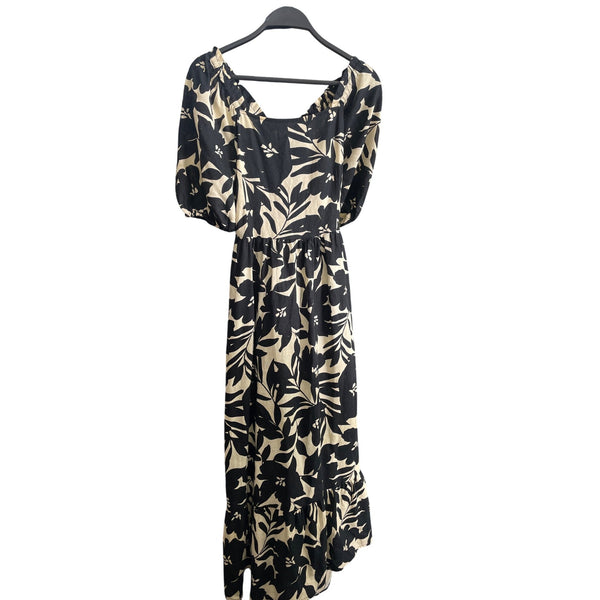 Who What Wear Womens Black & White Floral Dress Size L