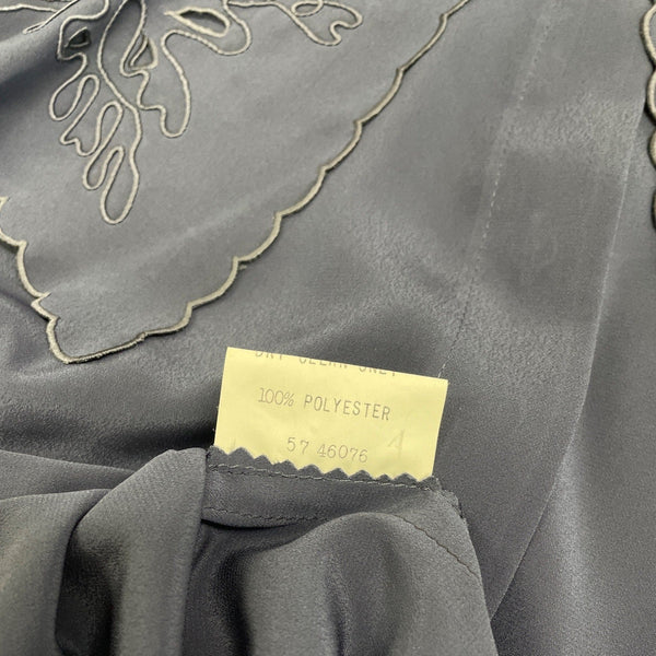 Vintage Ch Parienne Women's Gray Long Sleeve Scalloped Blouse With Sz 12