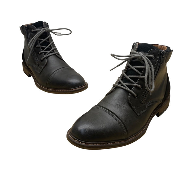 G.H. Bass & Co. Mens Grey Double Zipper Closure Lace-Up Ryan Boots 8.5M - New