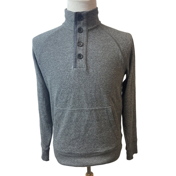Banana Republic Men's Grey Quarter Button Up Pullover Casual Sweatshirt Sz M